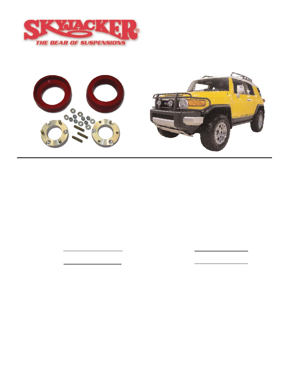 Skyjacker FJ20MS User Manual | 4 pages