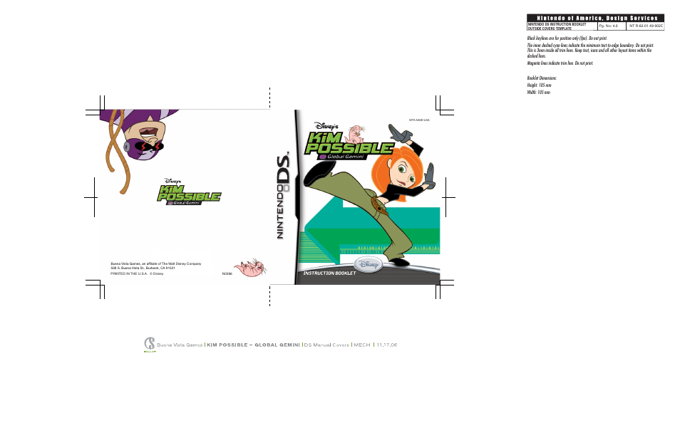 Disney Interactive Studios Disney's Kim Possible: Global Gemini NTR-AK6E-USA User Manual | 15 pages