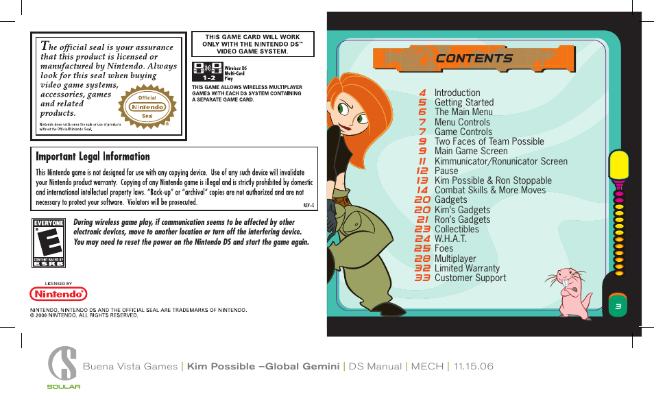 Disney Interactive Studios Disney's Kim Possible: Global Gemini NTR-AK6E-USA User Manual | Page 2 / 15