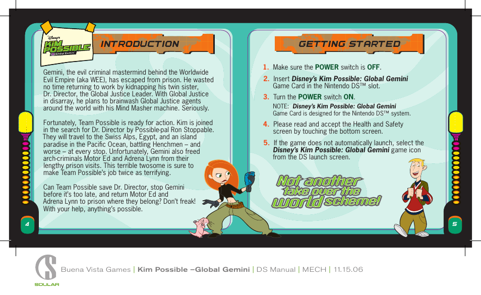 Disney Interactive Studios Disney's Kim Possible: Global Gemini NTR-AK6E-USA User Manual | Page 3 / 15