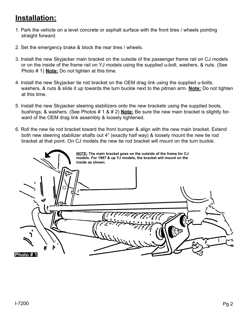 Installation | Skyjacker 9200 User Manual | Page 2 / 4