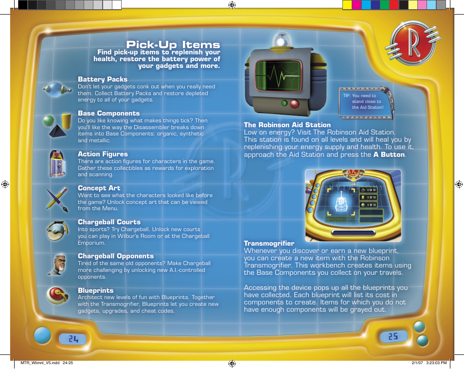 Pick-up items | Disney Interactive Studios Disney's Meet the Robinsons User Manual | Page 13 / 13