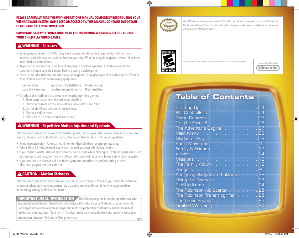 Disney Interactive Studios Disney's Meet the Robinsons User Manual | Page 2 / 13