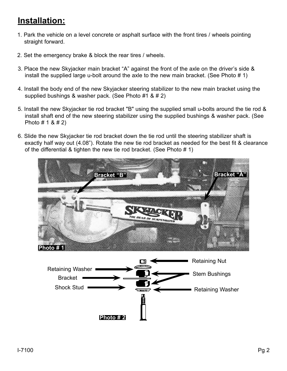 Installation | Skyjacker 9100 User Manual | Page 2 / 4