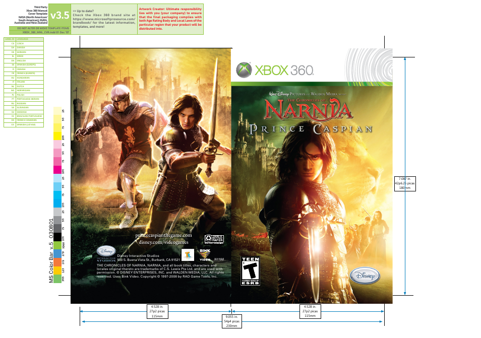 Disney Interactive Studios The Chronicles of Narnia: Prince Caspian for Xbox 360 User Manual | 7 pages