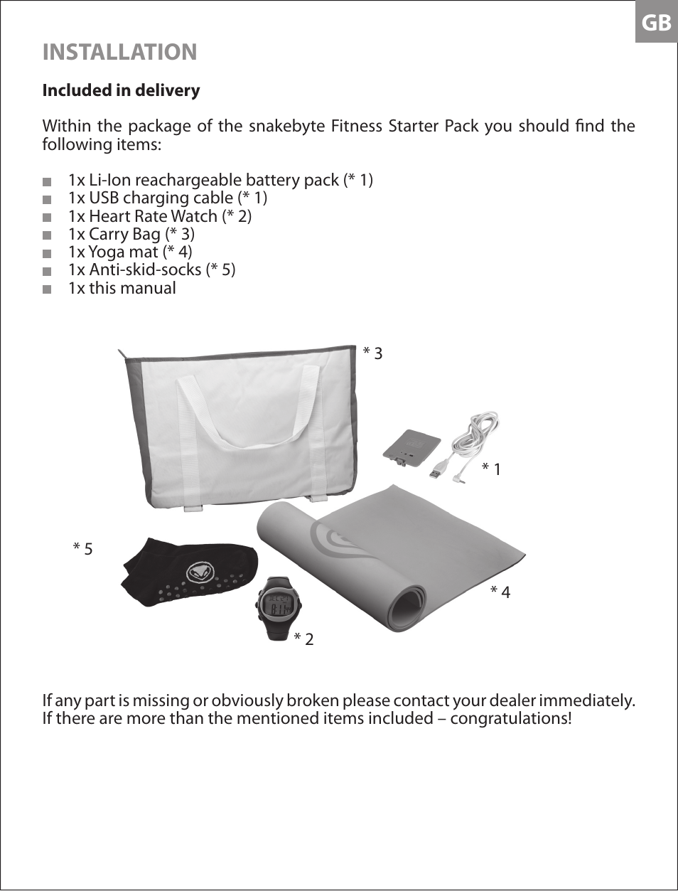 Gb installation | Snakebyte Fitness Starter Pack User Manual | Page 4 / 10