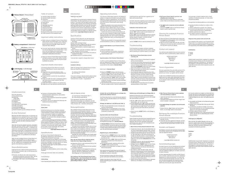 Snakebyte Premium Fitness Board User Manual | Page 2 / 2