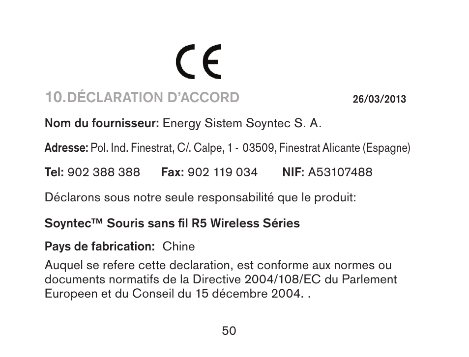 Soyntec R5 WIRELESS User Manual | Page 50 / 52