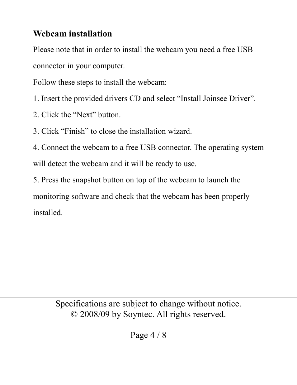Soyntec JOINSEE 35x series User Manual | Page 4 / 8