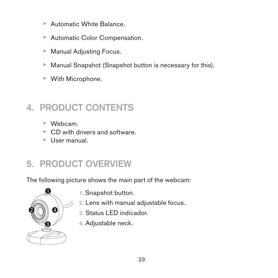 Product contents, Product overview | Soyntec JOINSEE 500 User Manual | Page 5 / 16