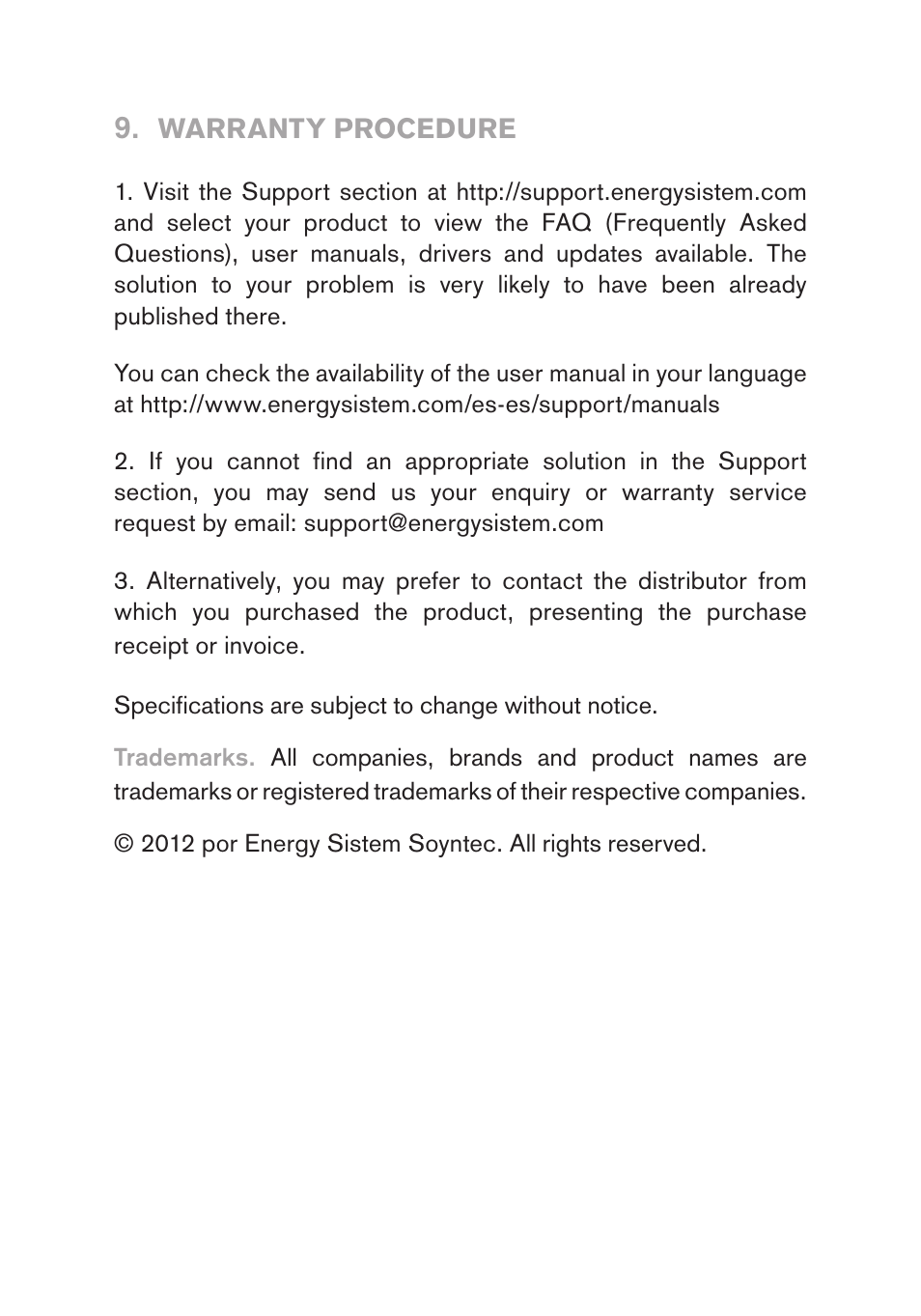 Soyntec VOIZZE 200 User Manual | Page 7 / 9