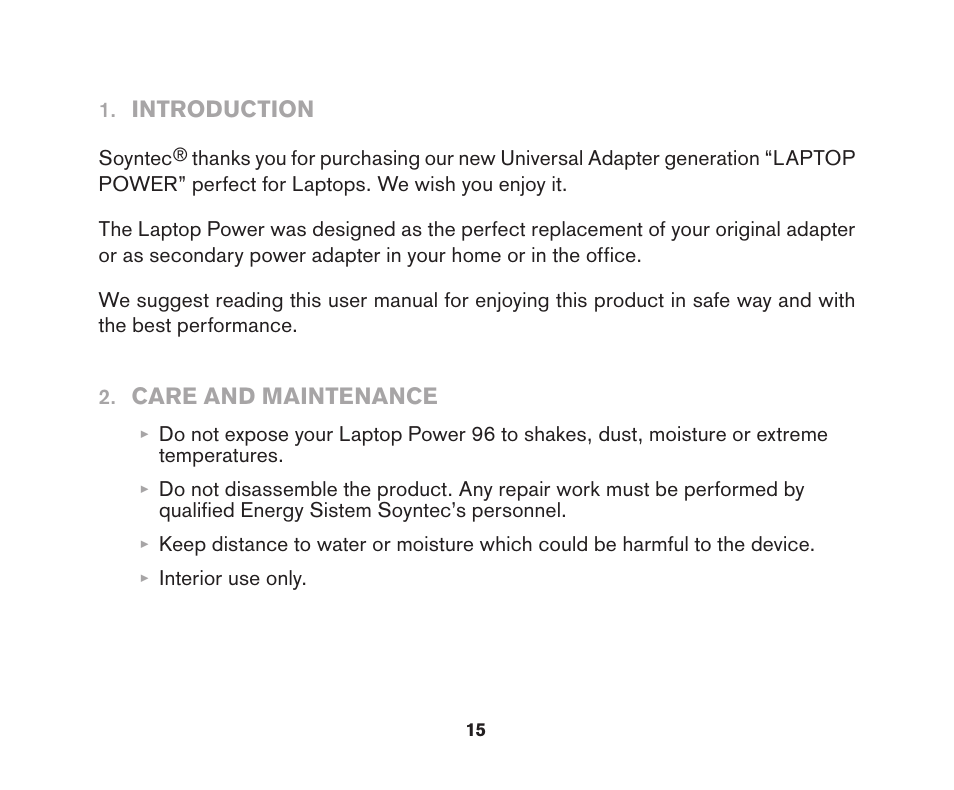 Soyntec LAPTOP POWER 96 User Manual | Page 15 / 32