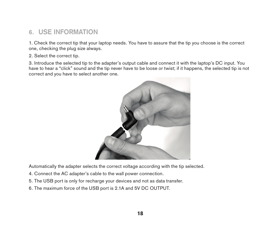 Use information | Soyntec LAPTOP POWER 96 User Manual | Page 18 / 32