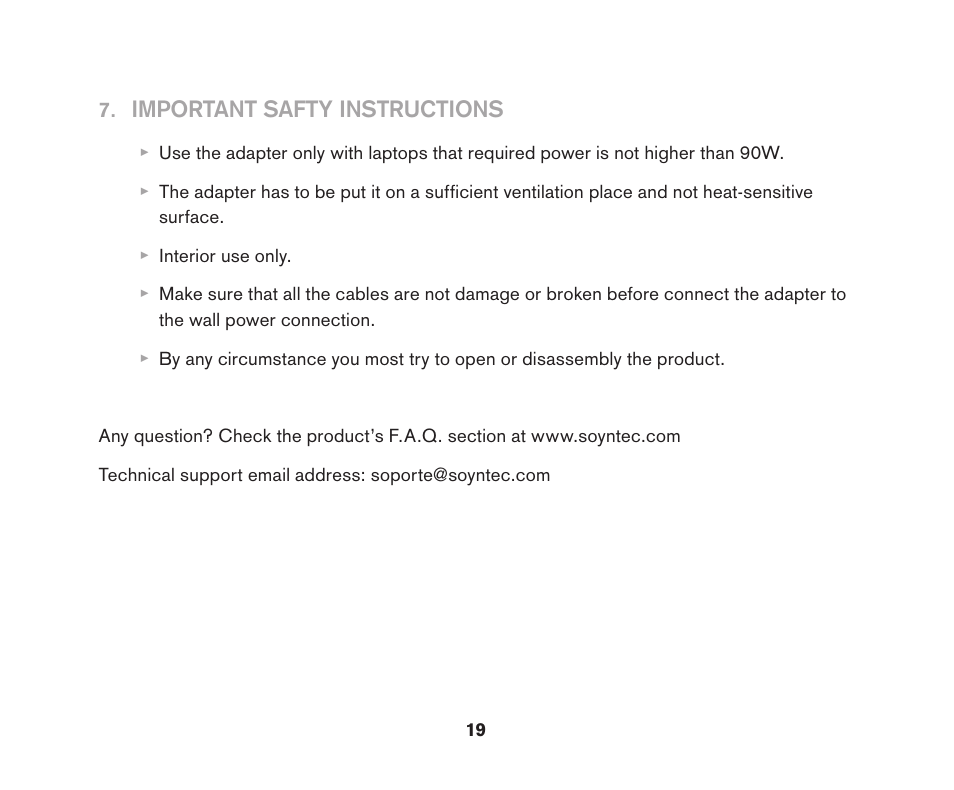 Soyntec LAPTOP POWER 96 User Manual | Page 19 / 32