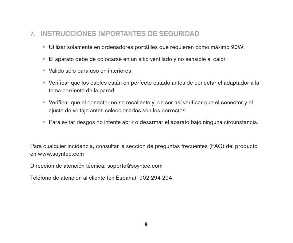 Soyntec LAPTOP POWER 96 User Manual | Page 9 / 32