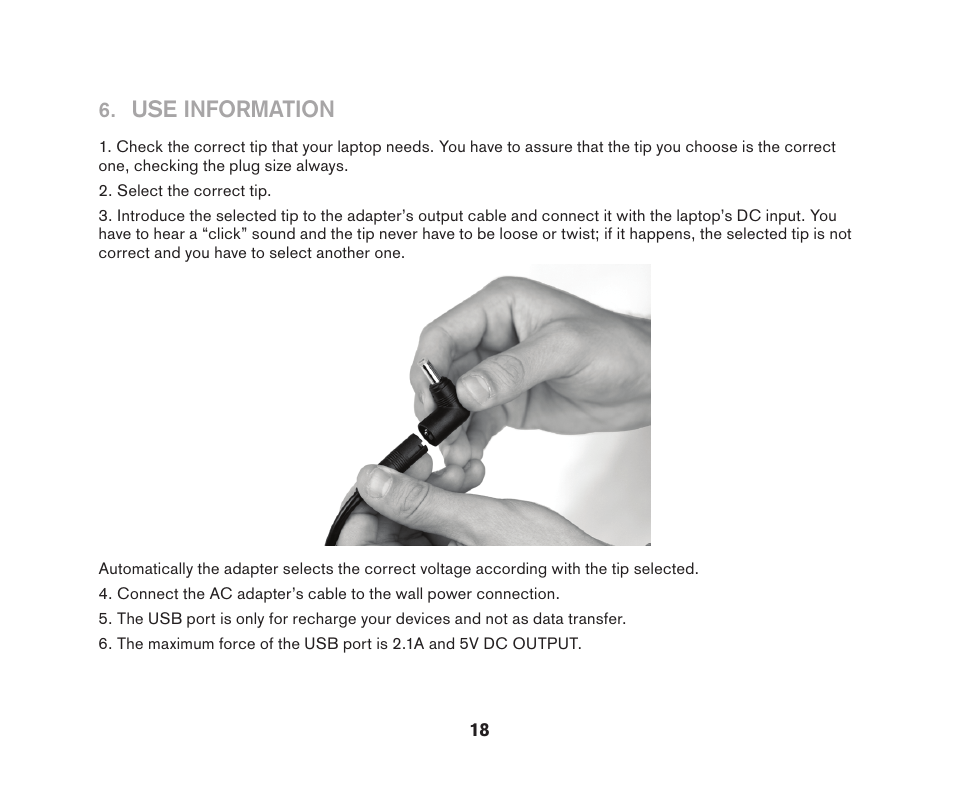 Use information | Soyntec LAPTOP POWER 96 User Manual | Page 6 / 9