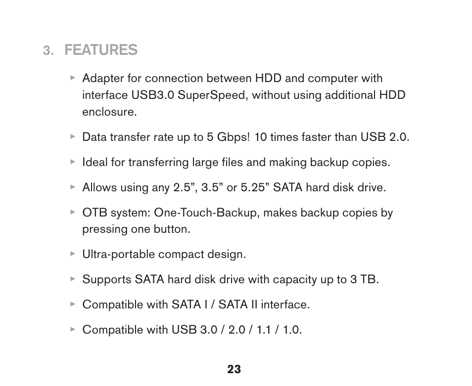 Soyntec HDD ADAPTER SATA-USB 3.0 User Manual | Page 4 / 13