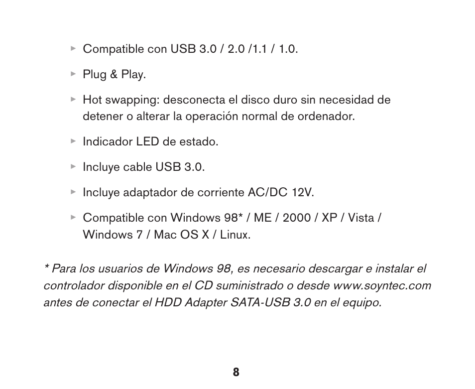 Soyntec HDD ADAPTER SATA-USB 3.0 User Manual | Page 6 / 16
