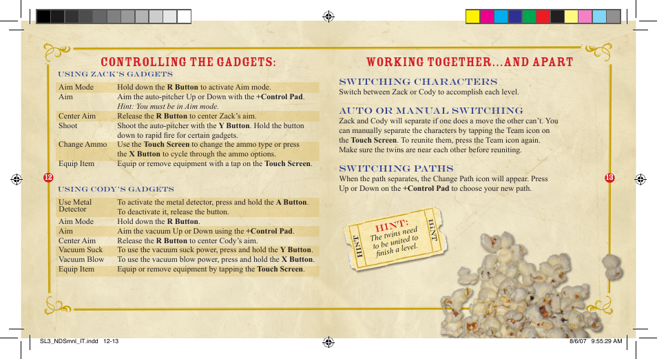 Controlling the gadgets, Working together…and apart | Disney Interactive Studios NTR-A3HE-USA User Manual | Page 8 / 9