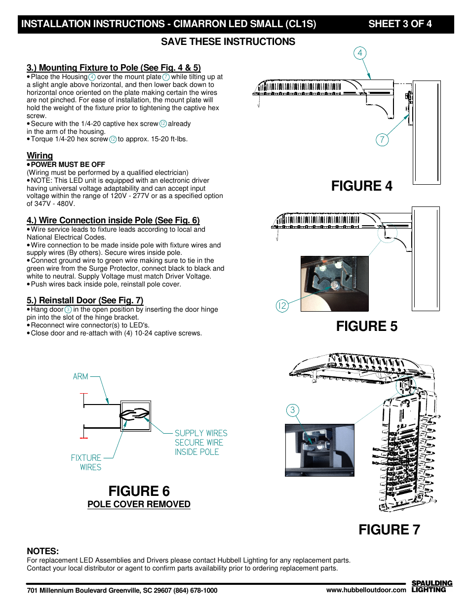 Figure 7 figure 5, Figure 4, Figure 6 | Spaulding Lighting Cimarron CL1S User Manual | Page 3 / 4