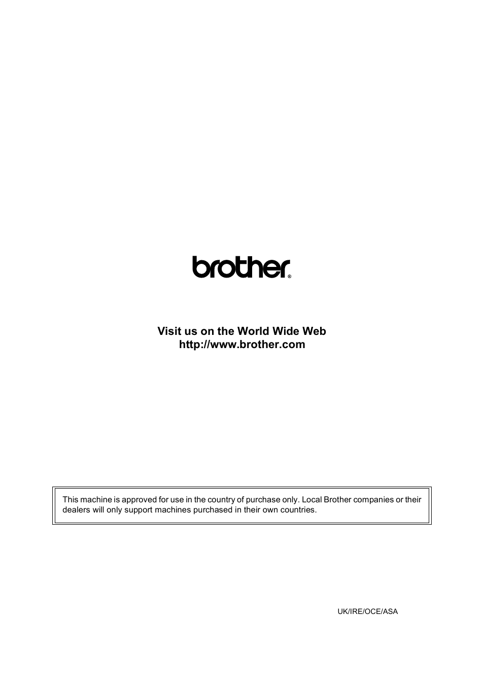 Brother uk/ire/oce/asa | Brother BCL-D20 User Manual | Page 40 / 40