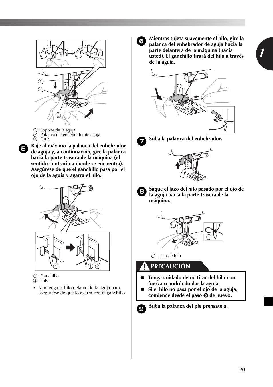 Precaución | Brother 885-X16 User Manual | Page 71 / 104