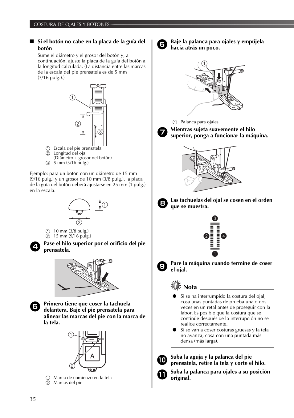 Nota | Brother 885-X16 User Manual | Page 86 / 104