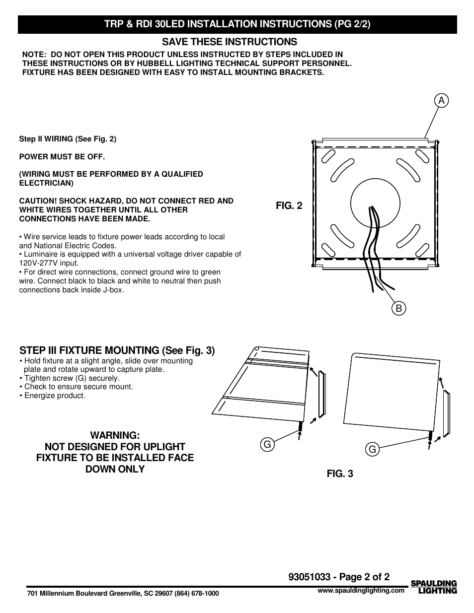 Spaulding Lighting RDI Radius User Manual | Page 2 / 2