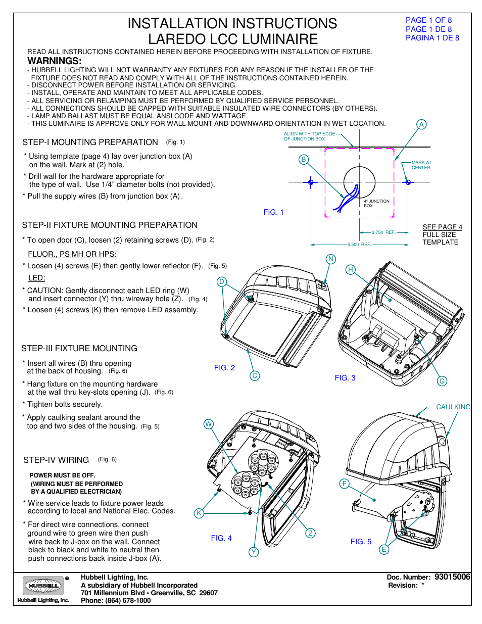Spaulding Lighting Laredo LCC User Manual | 8 pages
