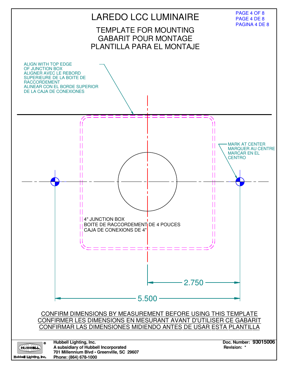 Laredo lcc luminaire | Spaulding Lighting Laredo LCC User Manual | Page 4 / 8