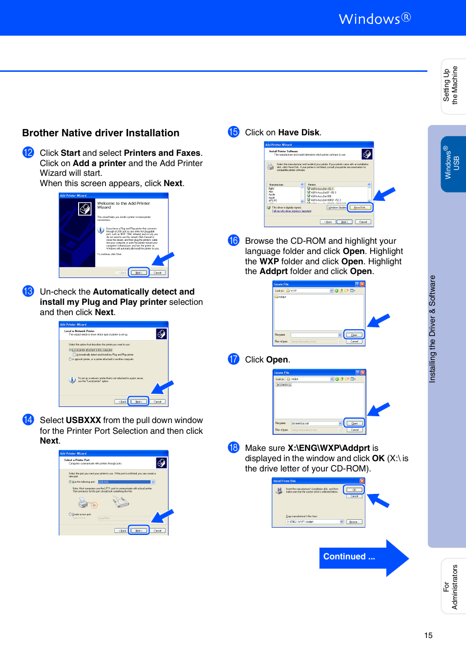 Brother native driver installation | Brother DCP-8040 User Manual | Page 18 / 48