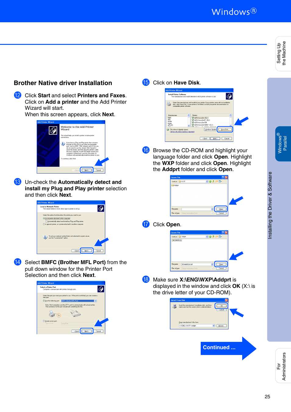 Brother native driver installation | Brother DCP-8040 User Manual | Page 28 / 48