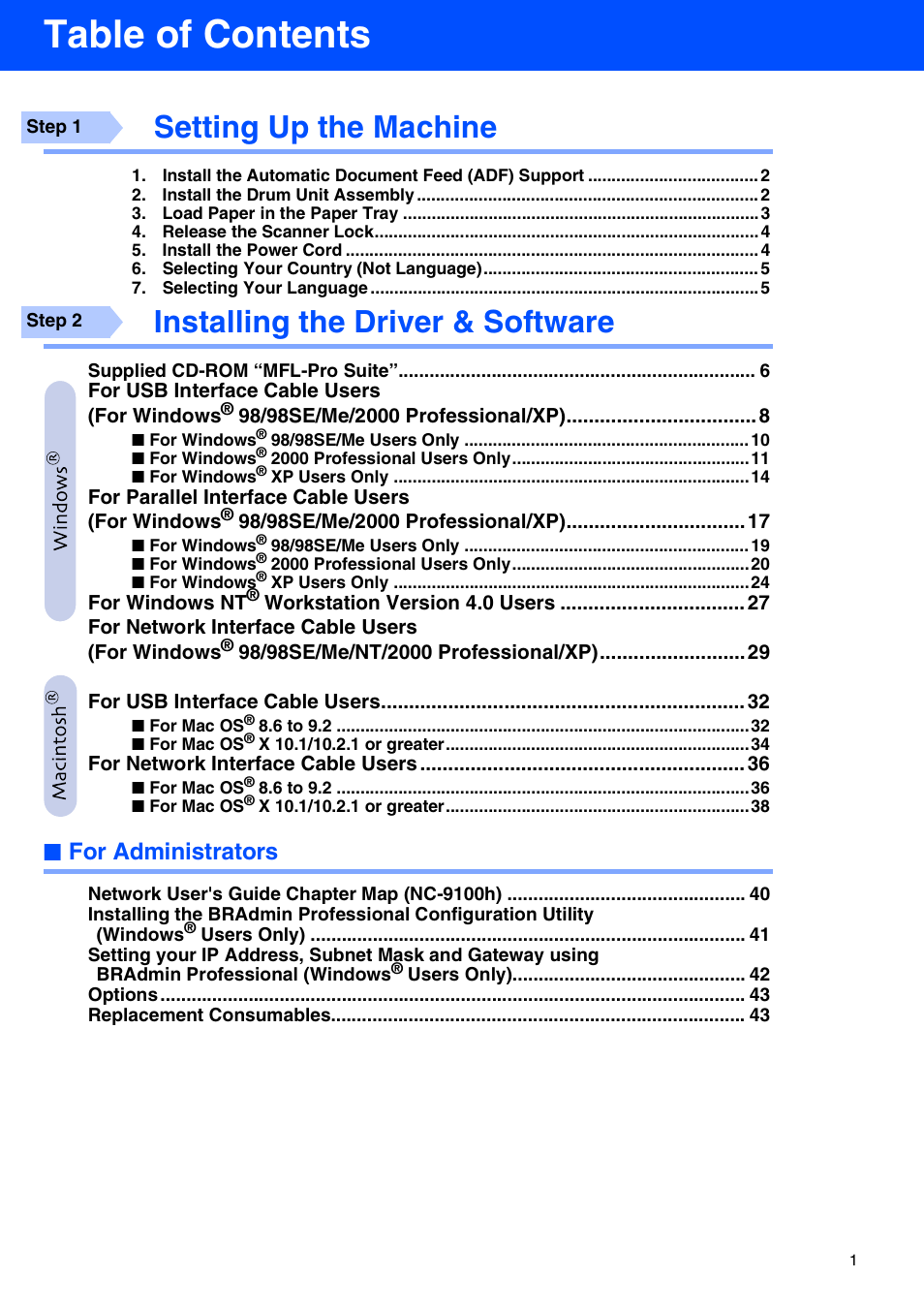 Brother DCP-8040 User Manual | Page 4 / 48