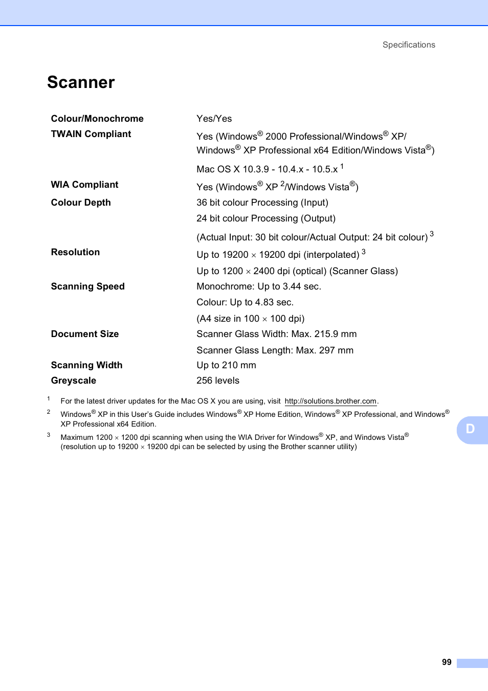 Scanner | Brother DCP-195C User Manual | Page 107 / 117