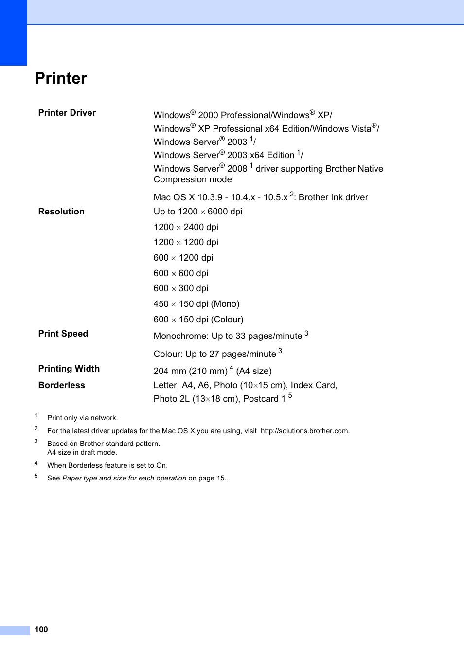 Printer | Brother DCP-195C User Manual | Page 108 / 117