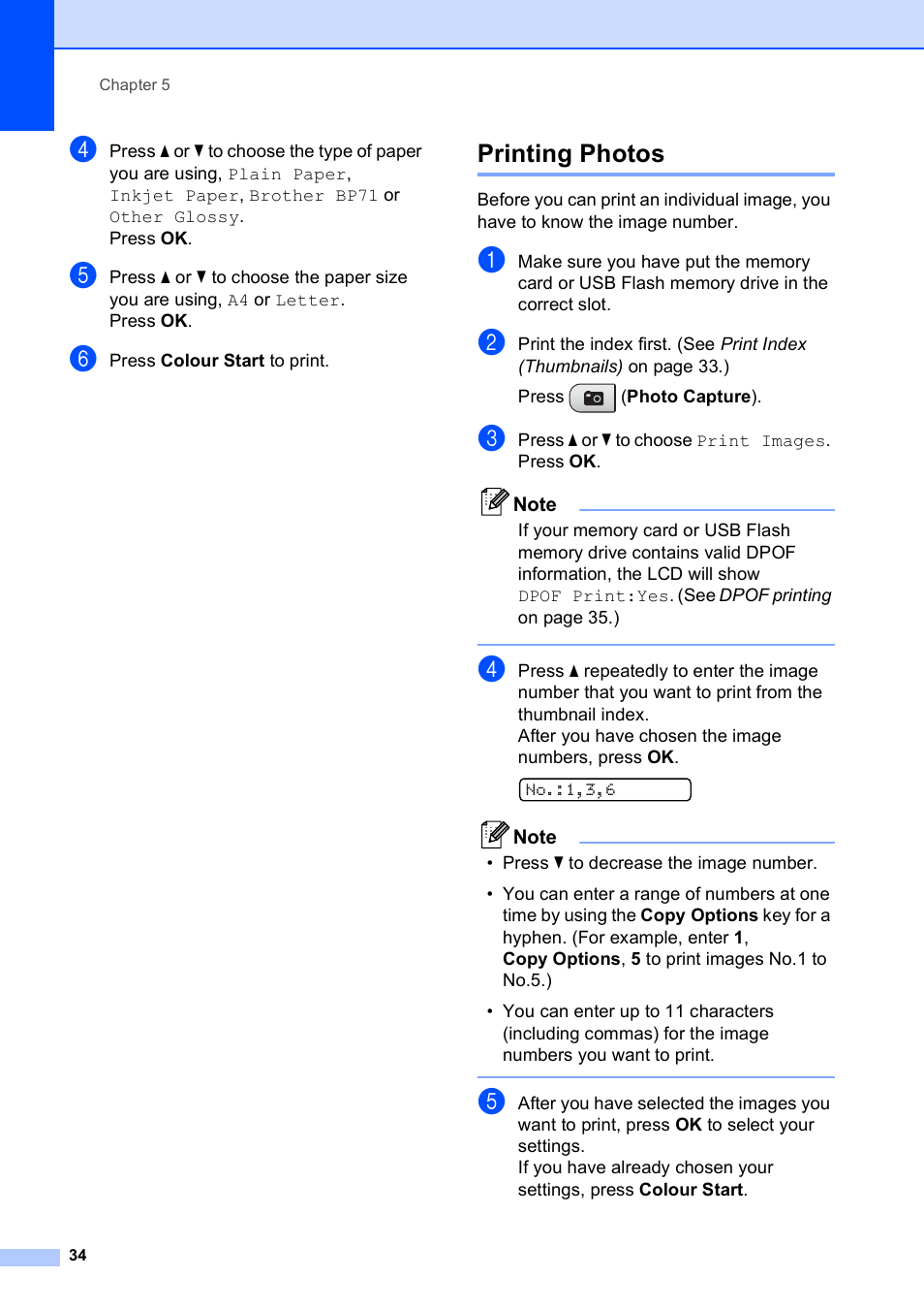 Printing photos | Brother DCP-195C User Manual | Page 42 / 117