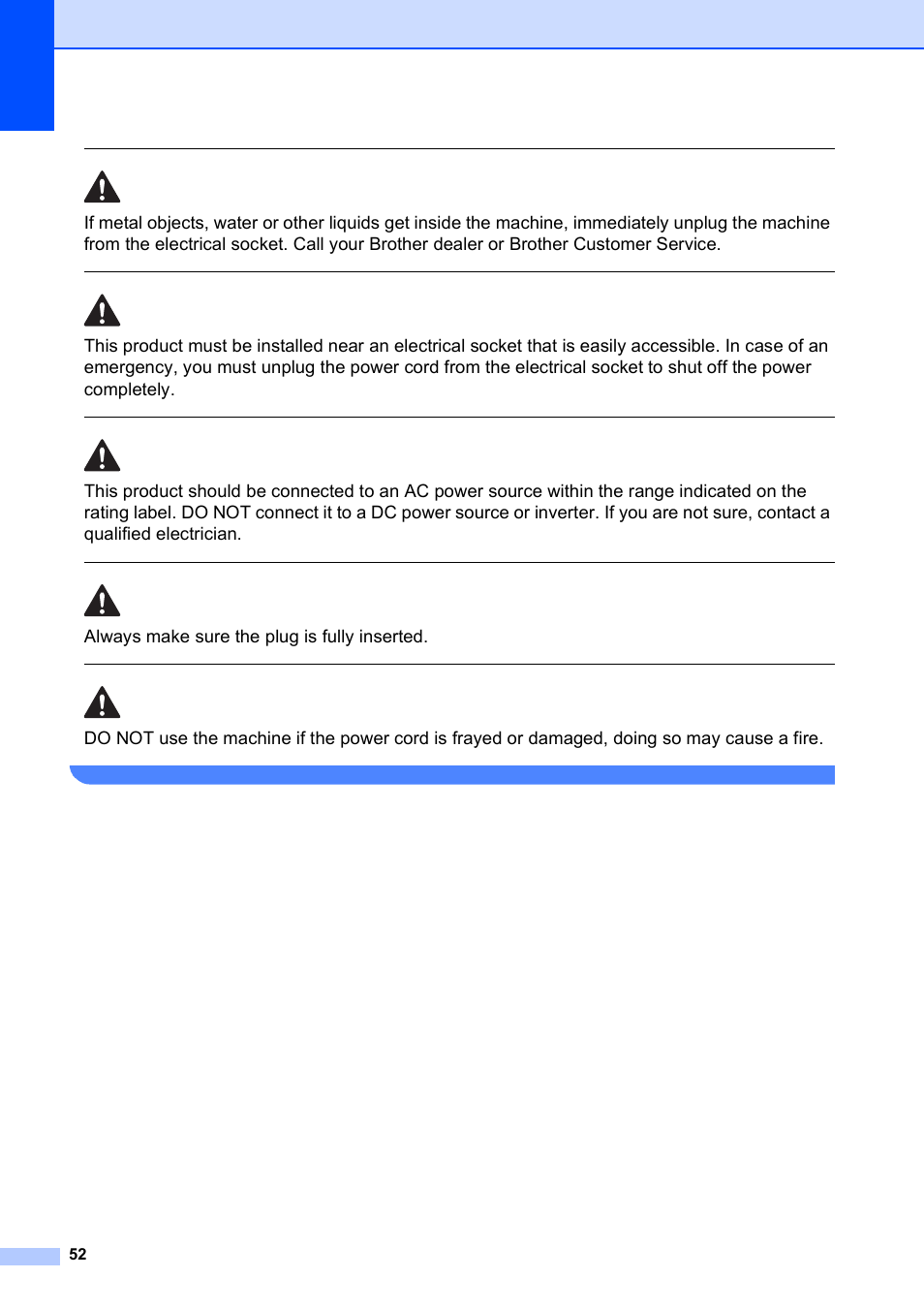 Always make sure the plug is fully inserted | Brother DCP-195C User Manual | Page 60 / 117