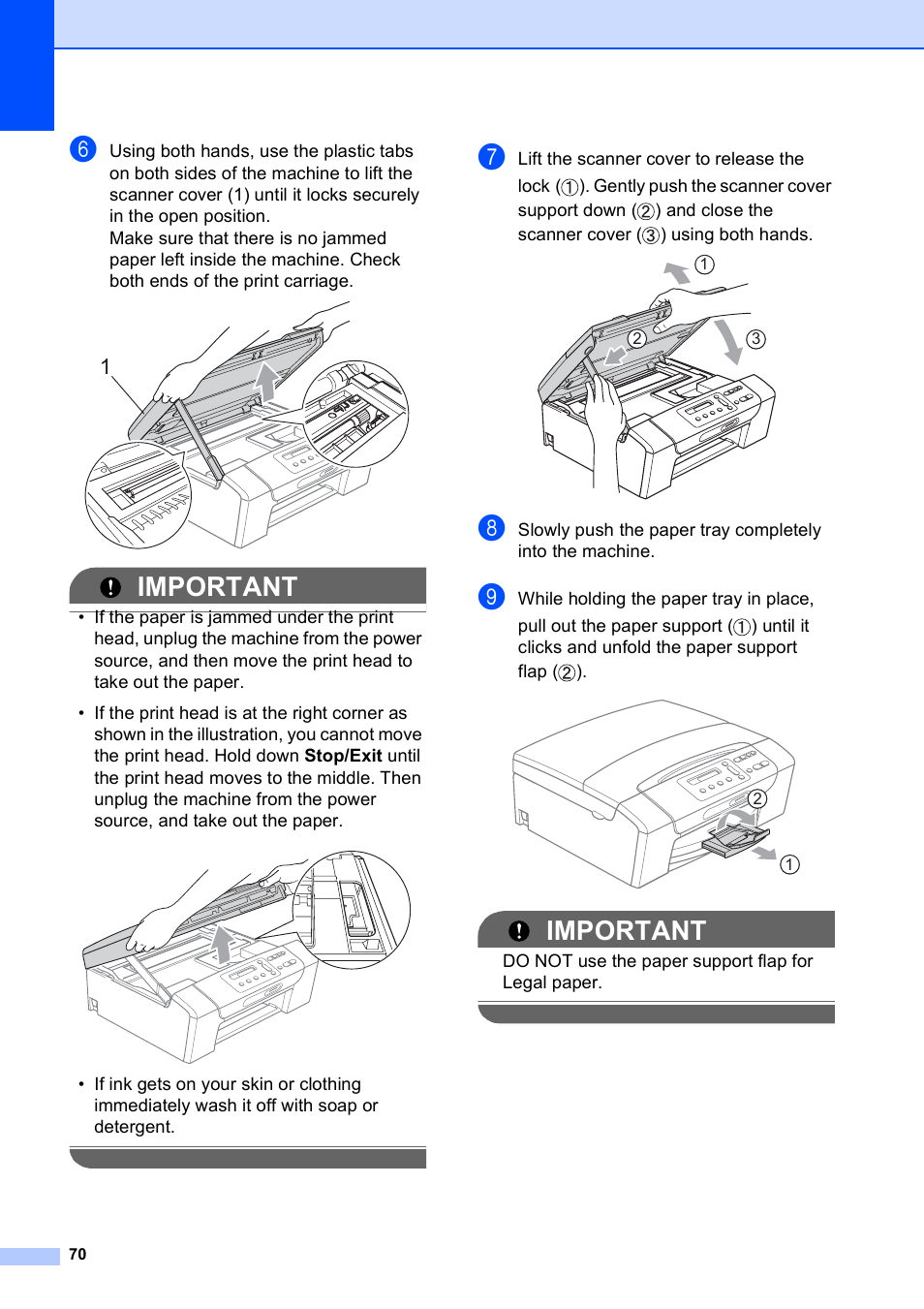Important | Brother DCP-195C User Manual | Page 78 / 117