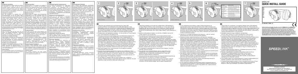 Quick install guide | SPEEDLINK SL-8762-BK TRACTS Wireless Stereo Headset - Bluetooth User Manual | Page 3 / 4