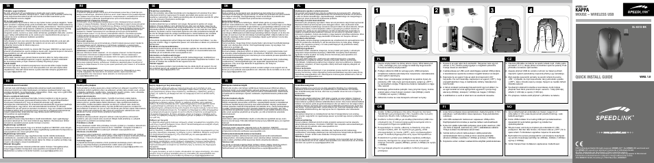 SPEEDLINK SL-6313-BK KAPPA Mouse - Wireless USB User Manual | 2 pages