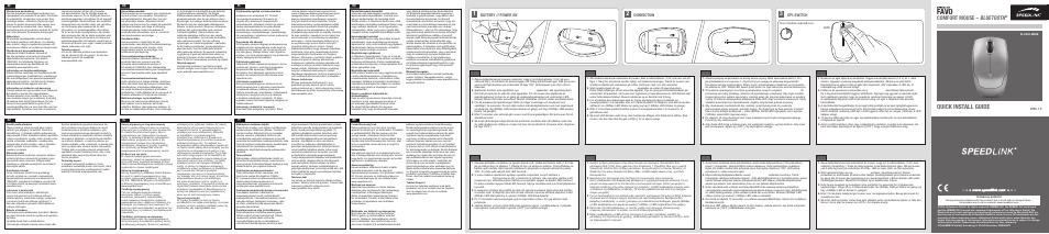 SPEEDLINK SL-6353-MCGN FAVO Comfort Mouse - Bluetooth User Manual | 2 pages