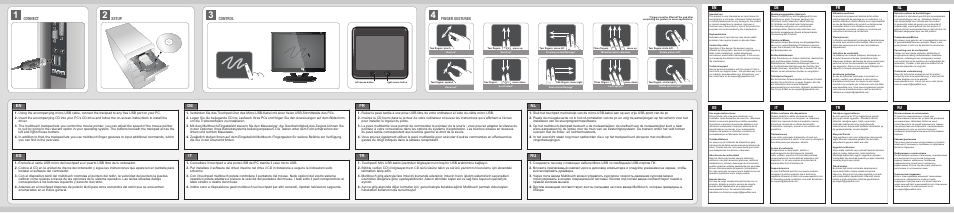 De en, Connect, Setup | Control, Finger gestures | SPEEDLINK SL-6331-BK SWAY Multitouch Trackpad - Flexcable User Manual | Page 2 / 2