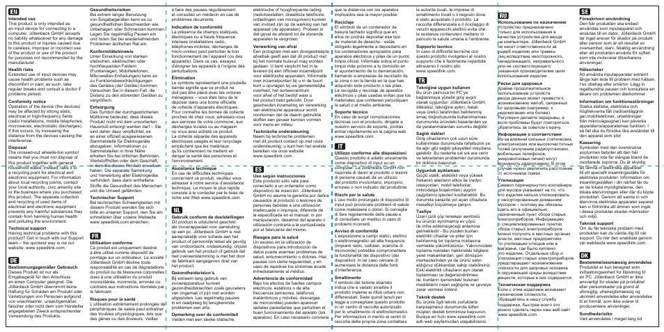 SPEEDLINK SL-6114-XX MICU Mouse - USB User Manual | 2 pages