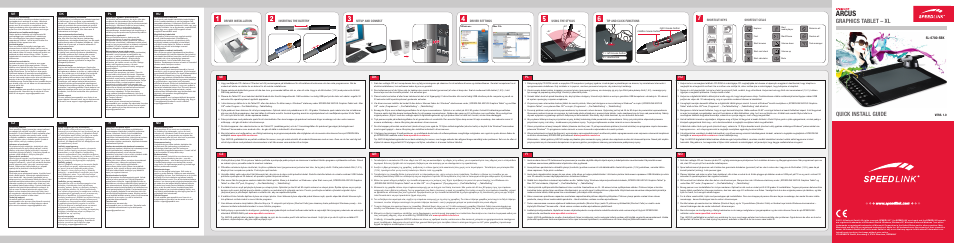 SPEEDLINK SL-6700-SBK ARCUS Graphics Tablet - XL User Manual | 2 pages