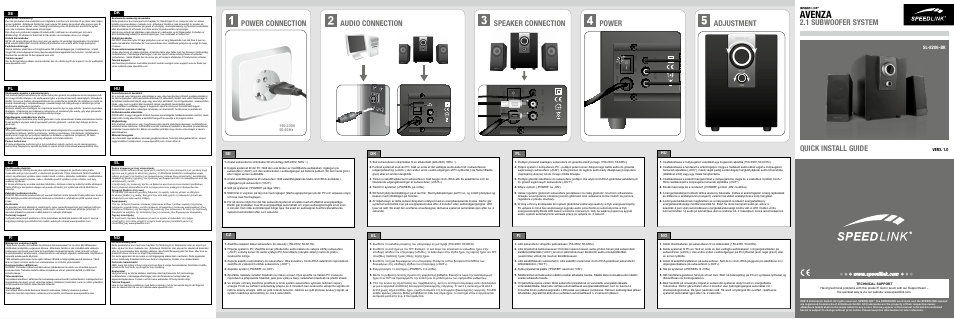 SPEEDLINK SL-8206-BK AVENZA 2.1 Subwoofer System User Manual | 2 pages