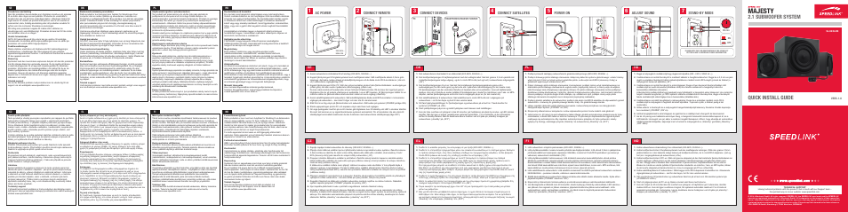 SPEEDLINK SL-8239-BK MAJESTY 2.1 Subwoofer System User Manual | 2 pages