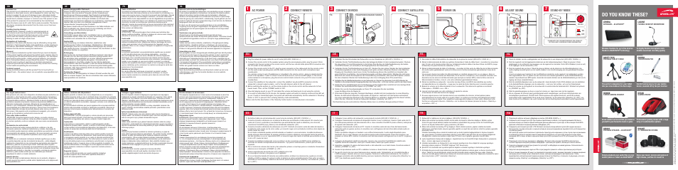 Do you know these, Ac power, Connect remote | Connect satellites, Connect devices, Adjust sound, Power on, Stand-by mode | SPEEDLINK SL-8239-BK MAJESTY 2.1 Subwoofer System User Manual | Page 2 / 2
