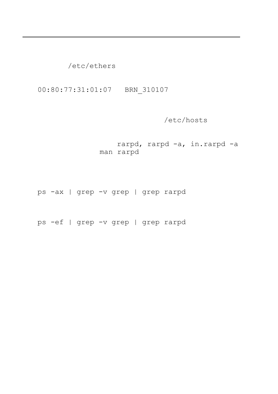 Using rarp to configure the ip address, Using rarp to configure the ip address -8 | Brother NC-9100H User Manual | Page 119 / 175