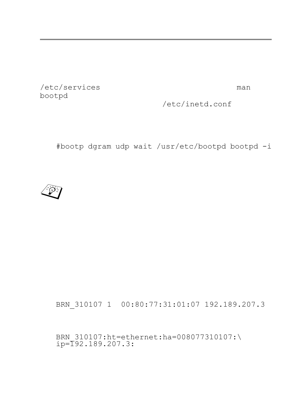 Using bootp to configure the ip address, Using bootp to configure the ip address -9 | Brother NC-9100H User Manual | Page 120 / 175