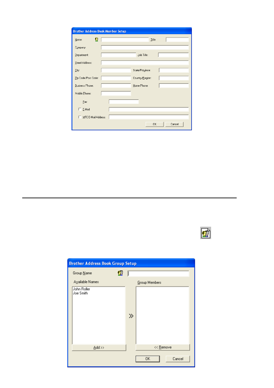 Setting up a group for broadcasting, Setting up a group for broadcasting -9 | Brother NC-9100H User Manual | Page 155 / 175